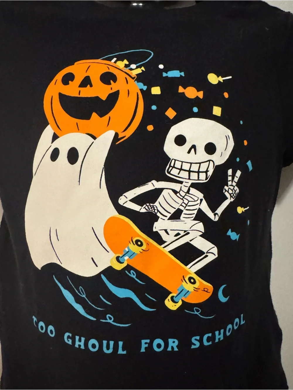 SOLD Old Navy Kids' Black Halloween Graphic Tee - Too Ghoul For School